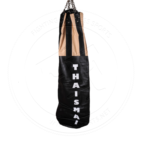 HEAVY BAGS: ThaiSmai Black/White Heavy Bag Leather/Canvas (unfilled)